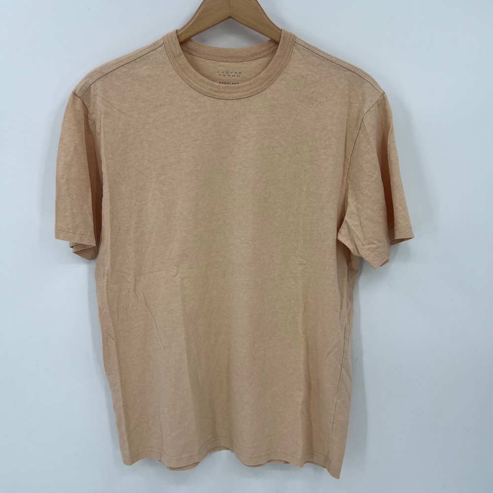 Everlane Men E3 Small Hemp Organic Cotton Crew Neck Tee Peach Tan